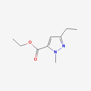 Chemical structure of Ethyl 3-ethyl-1-methyl-1H-pyrazole-5-carboxylate