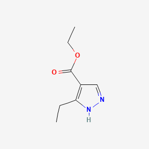 Chemical structure of Ethyl 3-ethyl-1H-pyrazole-4-carboxylate