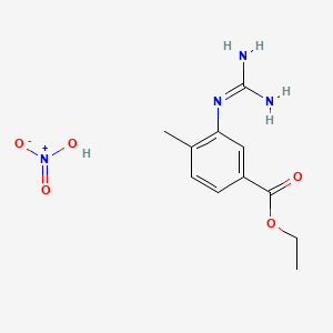 Chemical structure of Ethyl 3-Carbamimidoylamino-4-methylbenzoate Nitrate