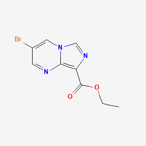 Chemical structure of Ethyl 3-bromoimidazo[1,5-a]pyrimidine-8-carboxylate