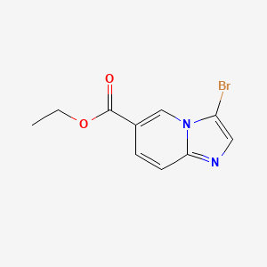 Chemical structure of Ethyl 3-bromoimidazo[1,2-a]pyridine-6-carboxylate