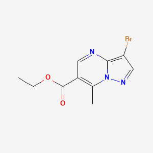 Chemical structure of Ethyl 3-bromo-7-methylpyrazolo[1,5-a]pyrimidine-6-carboxylate