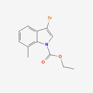 Chemical structure of Ethyl 3-Bromo-7-methylindole-1-carboxylate