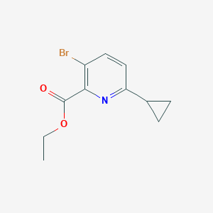 Chemical structure of Ethyl 3-bromo-6-cyclopropylpicolinate