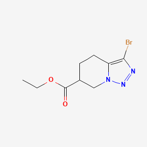 Chemical structure of Ethyl 3-bromo-4,5,6,7-tetrahydro-[1,2,3]triazolo[1,5-a]pyridine-6-carboxylate