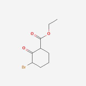 Chemical structure of ethyl 3-bromo-2-oxocyclohexanecarboxylate