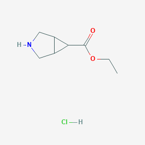 Chemical structure of Ethyl 3-azabicyclo[3.1.0]hexane-6-carboxylate hydrochloride