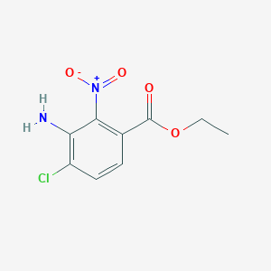 Chemical structure of Ethyl 3-amino-4-chloro-2-nitrobenzoate