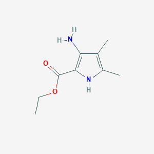 Chemical structure of Ethyl 3-amino-4,5-dimethyl-1H-pyrrole-2-carboxylate