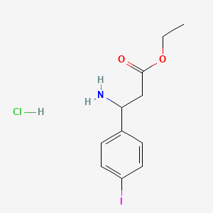 Chemical structure of Ethyl 3-amino-3-(4-iodophenyl)propanoate, HCl