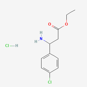 Chemical structure of Ethyl 3-amino-3-(4-chlorophenyl)propanoate hydrochloride