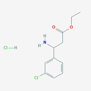 Chemical structure of Ethyl 3-amino-3-(3-chlorophenyl)propanoate hydrochloride