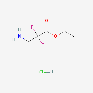 Chemical structure of Ethyl 3-Amino-2,2-difluoropropanoate Hydrochloride