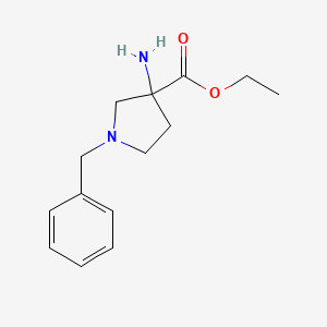 Chemical structure of Ethyl 3-Amino-1-benzyl-3-pyrrolidinecarboxylate
