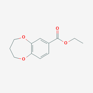 Chemical structure of Ethyl 3,4-dihydro-2H-benzo[b][1,4]dioxepine-7-carboxylate