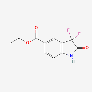 Chemical structure of Ethyl 3,3-difluoro-2-oxoindoline-5-carboxylate