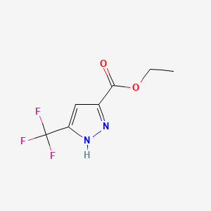 Chemical structure of Ethyl 3-(Trifluoromethyl)pyrazole-5-carboxylate