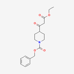 Chemical structure of Ethyl 3-(N-Cbz-4-piperidyl)-3-oxopropanoate