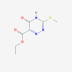 Chemical structure of Ethyl 5-hydroxy-3-(methylthio)-1,2,4-triazine-6-carboxylate
