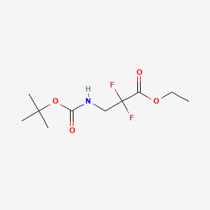 Chemical structure of Ethyl 3-(Boc-amino)-2,2-difluoropropanoate