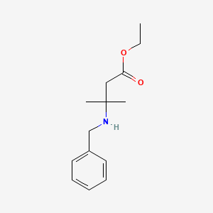 Chemical structure of Ethyl 3-(benzylamino)-3-methylbutanoate