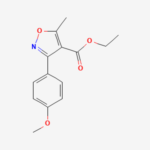 Chemical structure of Ethyl 3-(4-Methoxyphenyl)-5-methylisoxazole-4-carboxylate
