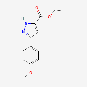 Chemical structure of Ethyl 3-(4-Methoxyphenyl)-1H-Pyrazole-5-Carboxylate