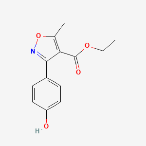 Chemical structure of Ethyl 3-(4-Hydroxyphenyl)-5-methylisoxazole-4-carboxylate