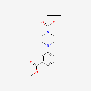 Chemical structure of Ethyl 3-(4-Boc-1-piperazinyl)benzoate