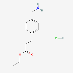 Chemical structure of Ethyl 3-(4-(aminomethyl)phenyl)propanoate hydrochloride