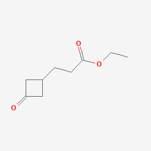 Chemical structure of Ethyl 3-(3-oxocyclobutyl)propanoate