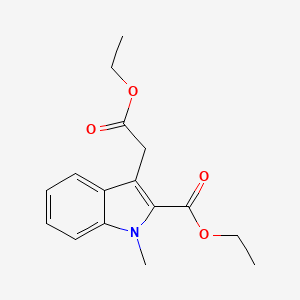 Chemical structure of Ethyl 3-(2-ethoxy-2-oxoethyl)-1-methyl-1H-indole-2-carboxylate