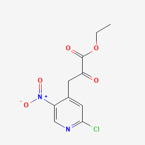 Chemical structure of Ethyl 3-(2-chloro-5-nitropyridin-4-yl)-2-oxopropanoate