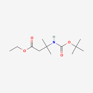 Chemical structure of Ethyl 3-((tert-butoxycarbonyl)amino)-3-methylbutanoate