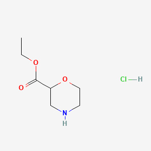 Chemical structure of Ethyl 2-Morpholinecarboxylate Hydrochloride