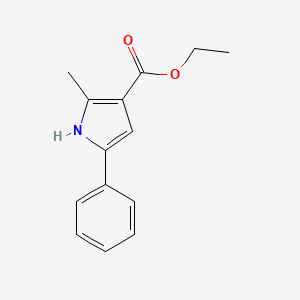 Chemical structure of Ethyl 2-methyl-5-phenyl-1H-pyrrole-3-carboxylate