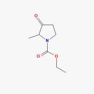 Chemical structure of Ethyl 2-methyl-3-oxopyrrolidine-1-carboxylate