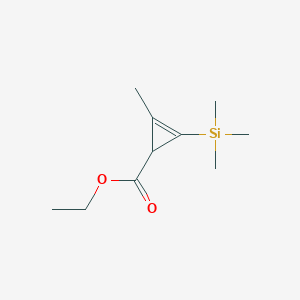 Chemical structure of ethyl 2-Methyl-3-(triMethylsilyl)cycloprop-2-enecarboxylate