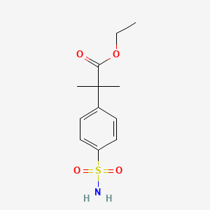 Chemical structure of Ethyl 2-methyl-2-(4-sulfamoylphenyl)propanoate