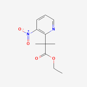 Chemical structure of Ethyl 2-methyl-2-(3-nitropyridin-2-yl)propanoate