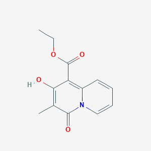 Chemical structure of Ethyl 2-hydroxy-3-methyl-4-oxo-4H-quinolizine-1-carboxylate