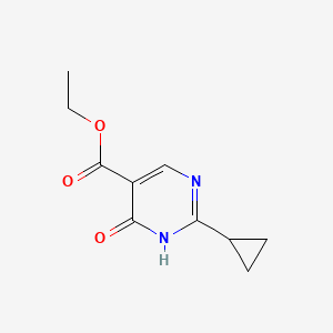Chemical structure of Ethyl 2-cyclopropyl-6-oxo-1,6-dihydropyrimidine-5-carboxylate