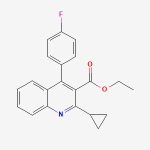 Chemical structure of Ethyl 2-cyclopropyl-4-(4-fluorophenyl)quinoline-3-carboxylate