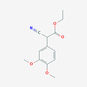 Chemical structure of Ethyl 2-cyano-2-(3,4-dimethoxyphenyl)acetate