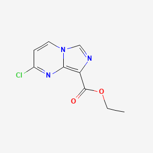 Chemical structure of Ethyl 2-chloroimidazo[1,5-a]pyrimidine-8-carboxylate