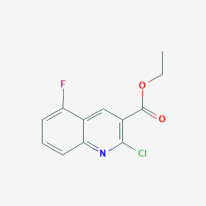 Chemical structure of ethyl 2-chloro-5-fluoroquinoline-3-carboxylate