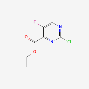Chemical structure of Ethyl 2-chloro-5-fluoropyrimidine-4-carboxylate