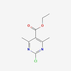 Chemical structure of Ethyl 2-chloro-4,6-dimethylpyrimidine-5-carboxylate