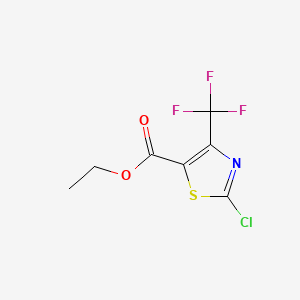 Chemical structure of Ethyl 2-chloro-4-(trifluoromethyl)thiazole-5-carboxylate