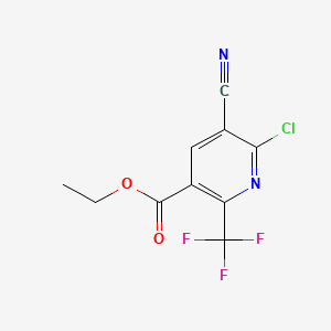Chemical structure of Ethyl 6-chloro-5-cyano-2-(trifluoromethyl)nicotinate